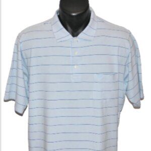 OLYMPIC CLUB B Draddy Pima Cotton Spandex Performance Golf Polo Large Light Blue